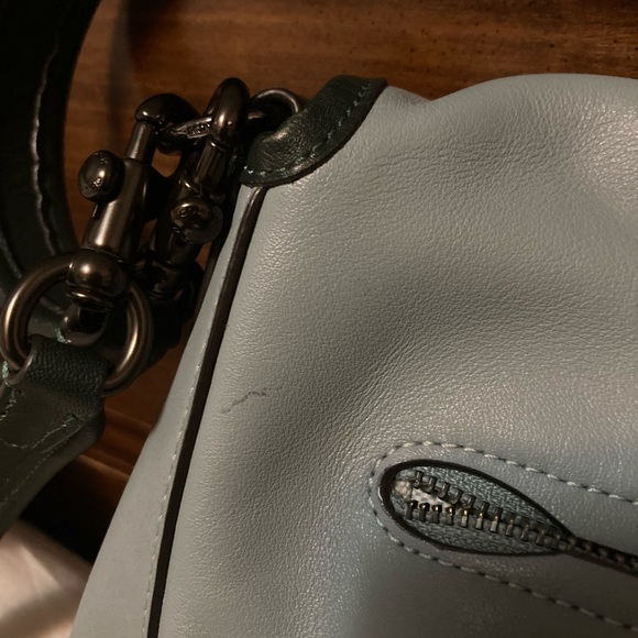 Coach bag.  Beautiful light green, seaweed color. EUC - Picture 2 of 15